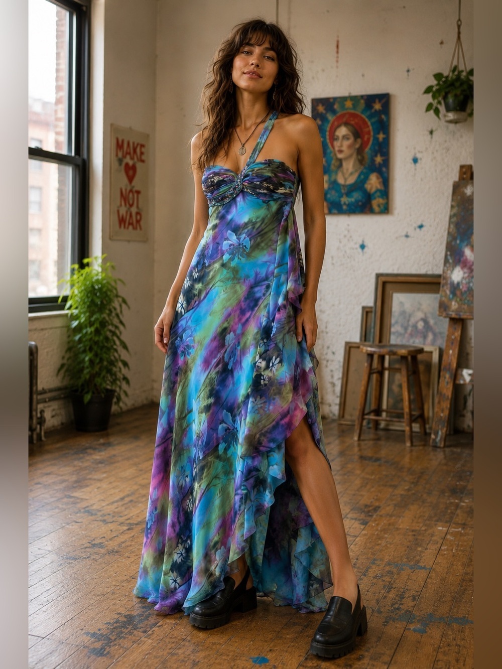 Laura petites vintage y2k maxi‎ flowy fairy dress prom